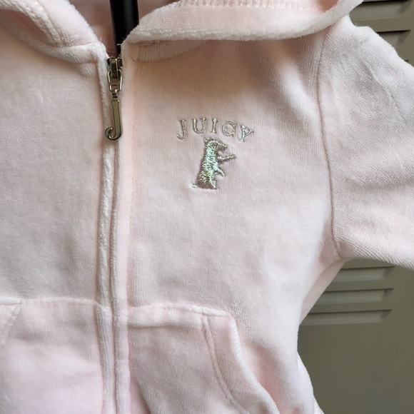 OG Juicy Couture Light Pink Kids Zip-Up Hoodie with classic dog embroidered - Picture 4 of 9